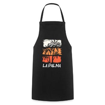 La Palma Sommer Sonne Strand Meer Palmen Urlaub - Kochschürze - Schwarz - Vorne - AI Model Male 185 dark (185cm)