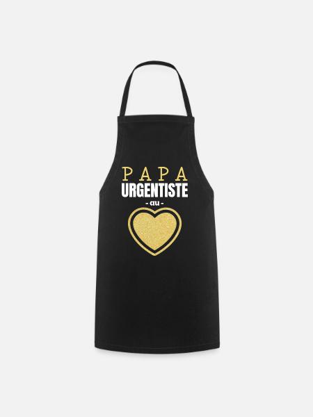 Papa Urgentiste au Cœur d'Or - Tablier de cuisine - noir