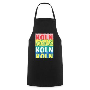 Cologne Germany City Font Skyline - Cooking Apron - black - Front - AI Model Male 185 dark (185cm)