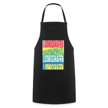 Ludwigshafen Germany City Font Skyline - Cooking Apron - black - Front - AI Model Male 185 dark (185cm)