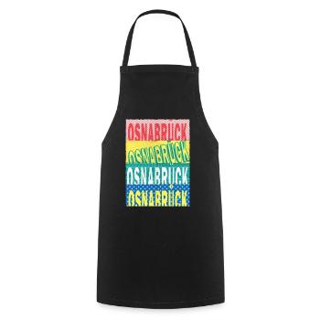 Osnabrück Germany City Font Skyline - Cooking Apron - black - Front - AI Model Male 185 dark (185cm)