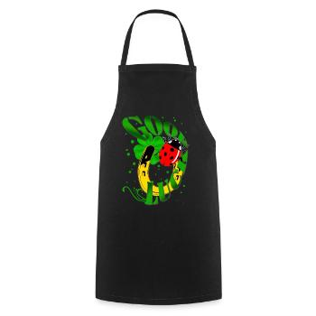 GOOD LUCK Horseshoe Clover Ladybug - Cooking Apron - black - Front - AI Model Male 185 dark (185cm)