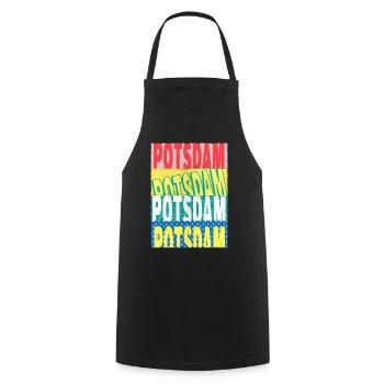 Potsdam Germany City Font Skyline - Cooking Apron - black - Front - AI Model Male 185 dark (185cm)