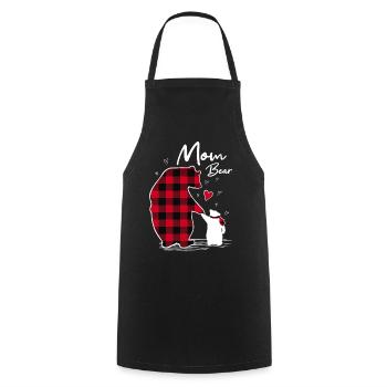 Maman Ours - Tablier de cuisine - noir - Devant - AI Model Male 185 dark (185cm)