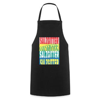 Salzgitter Germany City Font Skyline - Cooking Apron - black - Front - AI Model Male 185 dark (185cm)