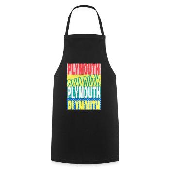 Plymouth England UK City Font Skyline Home - Cooking Apron - black - Front - AI Model Male 185 dark (185cm)