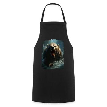 Grizzly Bear Bear Animal Forest Nature Grizzly - Cooking Apron - black - Front - AI Model Male 185 dark (185cm)