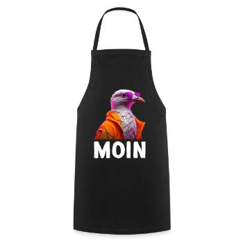 Möwe mit Sonnenbrille Moin Coole Möwen Seevogel - Kochschürze - Schwarz - Vorne - AI Model Male 185 dark (185cm)