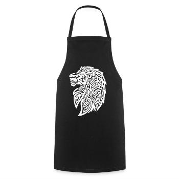 Lion tribal - Tablier de cuisine - noir - Devant - AI Model Male 185 dark (185cm)