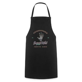 Unpredictable freezing hands (weathered) - Cooking Apron - black - Front - AI Model Male 185 dark (185cm)