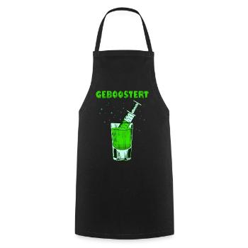 Geboostert Pfeffi Pfefferminz Likör JGA Schnaps - Kochschürze - Schwarz - Vorne - AI Model Male 185 dark (185cm)