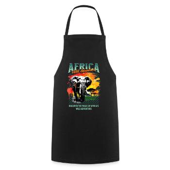 Afrika Elefant Natur Abenteuer Wildnis Safari - Kochschürze - Schwarz - Vorne - AI Model Male 185 dark (185cm)