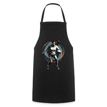 Handball player streetwear Iconic style - Cooking Apron - black - Front - AI Model Male 185 dark (185cm)
