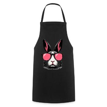 Rabbit with Sunglasses - Cooking Apron - black - Front - AI Model Male 185 dark (185cm)