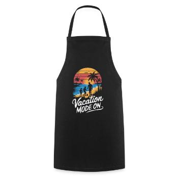 Father and 2 sons football holiday beach vintage - Cooking Apron - black - Front - AI Model Male 185 dark (185cm)