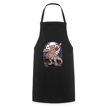 Teddy bear riding a dinosaur on Halloween - Cooking Apron - black - Front - AI Model Male 185 dark (185cm)