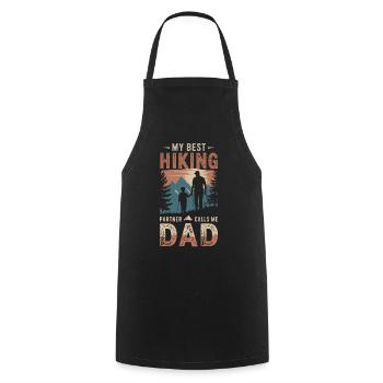 Père et fils camping camping randonnée vintage - Tablier de cuisine - noir - Devant - AI Model Male 185 dark (185cm)