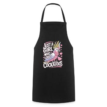 Cockatoo funny saying - Cooking Apron - black - Front - AI Model Male 185 dark (185cm)