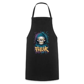 Freak - Skull, Totenkopf - Kochschürze - Schwarz - Vorne - AI Model Male 185 dark (185cm)