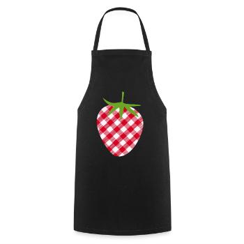 Strawberry Mother's Day Plaid Fruit Fruit Plaid Sweet - Cooking Apron - black - Front - AI Model Male 185 dark (185cm)