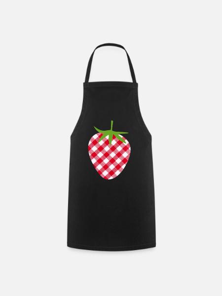 Fraise Fête des Mères Plaid Fruit Fruit Plaid Sweet - Tablier de cuisine - noir