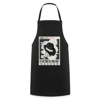 Hacker recherché - Tablier de cuisine - noir - Devant - AI Model Male 185 dark (185cm)
