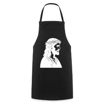 Silhouette de Jésus-Christ - Tablier de cuisine - noir - Devant - AI Model Male 185 dark (185cm)