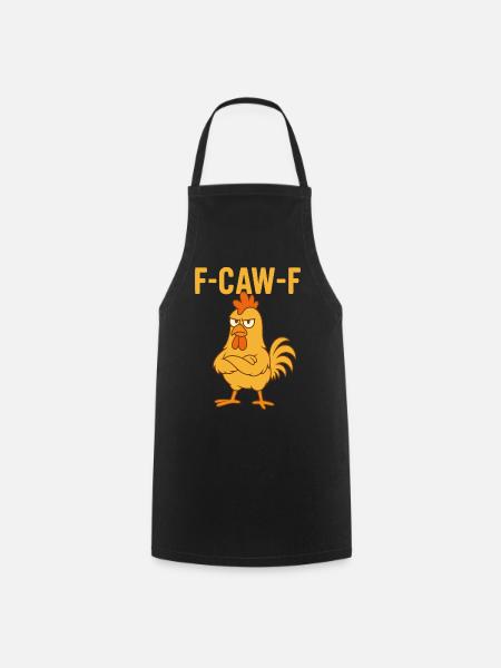 F-CAW-F Funny Chicken - Kochschürze - Schwarz