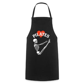 Pilates Skeleton Heart - Cooking Apron - black - Front - AI Model Male 185 dark (185cm)