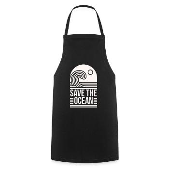 Save the ocean protection conservation quotes - Cooking Apron - black - Front - AI Model Male 185 dark (185cm)