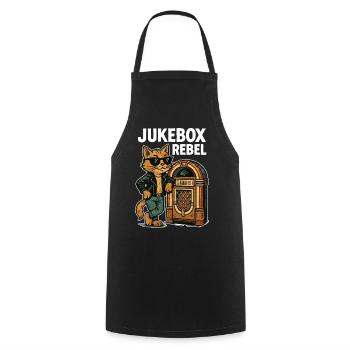Rockabilly Jukebox Cool Cat Rebel Retro Gift - Cooking Apron - black - Front - AI Model Male 185 dark (185cm)