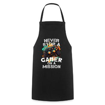 Gamer gaming enthusiast video games console funny - Cooking Apron - black - Front - AI Model Male 185 dark (185cm)