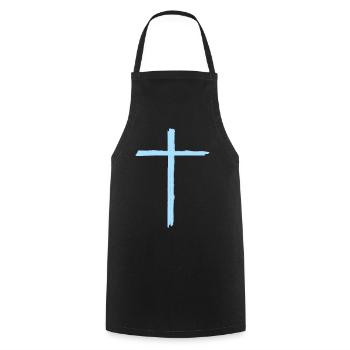 Jesus Christ Cross Christianity - Cooking Apron - black - Front - AI Model Male 185 dark (185cm)