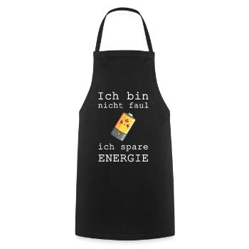 Energie sparen - Kochschürze - Schwarz - Vorne - AI Model Male 185 dark (185cm)