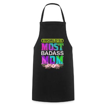 World's Badass Mom – Mutiges, florales Muttertagsgeschenk - Kochschürze - Schwarz - Vorne - AI Model Male 185 dark (185cm)