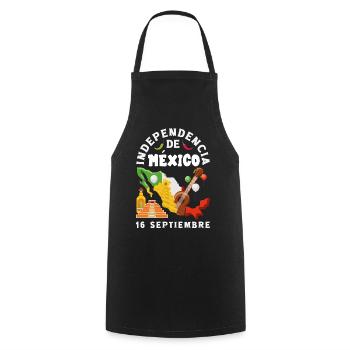 Mexiko Stolz & Heimat Mexikaner Mexico Flagge - Kochschürze - Schwarz - Vorne - AI Model Male 185 dark (185cm)