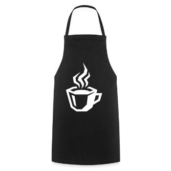 Coffee Cup Icon - Cooking Apron - black - Front - AI Model Male 185 dark (185cm)