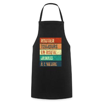 Routier Toujours en Route - Tablier de cuisine - noir - Devant - AI Model Male 185 dark (185cm)