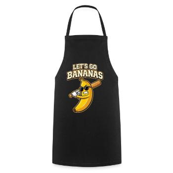 Lets Go Bananas Baseball Funny Sports Design - Cooking Apron - black - Front - AI Model Male 185 dark (185cm)
