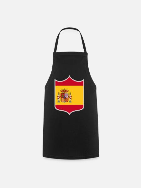 Spanien Flagge Wappen - Kochschürze - Schwarz