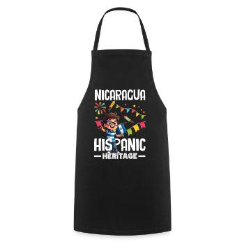 Fierté et Foyer du drapeau du Nicaragua - Tablier de cuisine - noir - Devant - AI Model Male 185 dark (185cm)