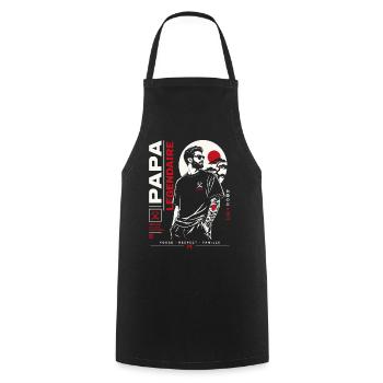 Papa Légendaire Style Japonais - Tablier de cuisine - noir - Devant - AI Model Male 185 dark (185cm)