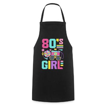 Retro Back to the 80s Vintage Design - Cooking Apron - black - Front - AI Model Male 185 dark (185cm)