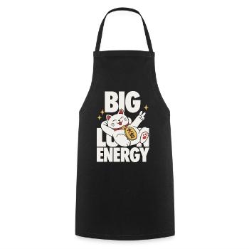 Big Luck Energy Lucky Cat - Cooking Apron - black - Front - AI Model Male 185 dark (185cm)