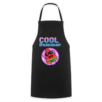 Cool Summer Watermelon – Cute Kawaii Summer Vibes - Cooking Apron - black - Front - AI Model Male 185 dark (185cm)