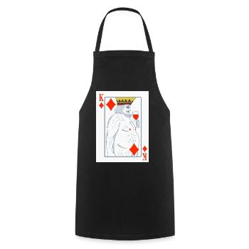 King of Diamonds – Funny Playing Card - Cooking Apron - black - Front - AI Model Male 185 dark (185cm)