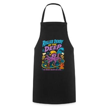 Roller Derby of the Deep Sea - Cooking Apron - black - Front - AI Model Male 185 dark (185cm)