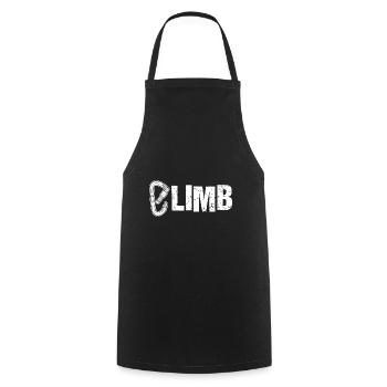 Retro Graphic Climbing Bouldering Rock Climber Mou - Cooking Apron - black - Front - AI Model Male 185 dark (185cm)
