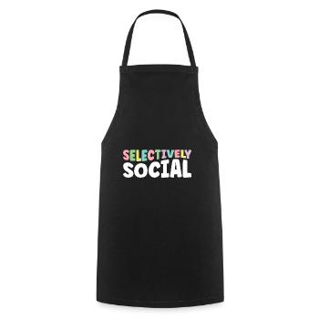 Dictons sociaux sélectifs pour les introvertis - Tablier de cuisine - noir - Devant - AI Model Male 185 dark (185cm)