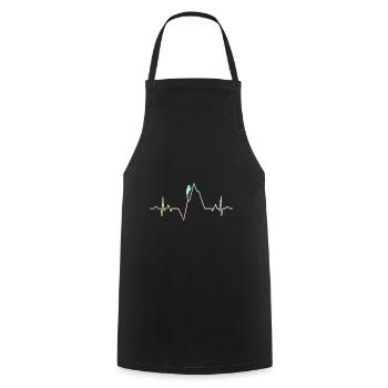 Ecg Heartbeat Graphic Bouldering Mountaineering Bo - Kochschürze - Schwarz - Vorne - AI Model Male 185 dark (185cm)